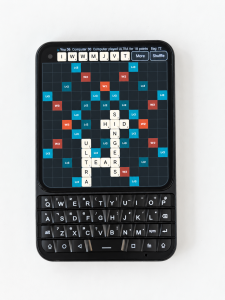 Square Words game board on the Unihertz Titan 2 Elite
